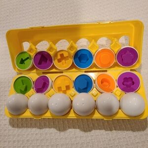 New! Coogan Matching Egg 12 Pcs Count Shape And   Color Reconition Sorter Puzzle